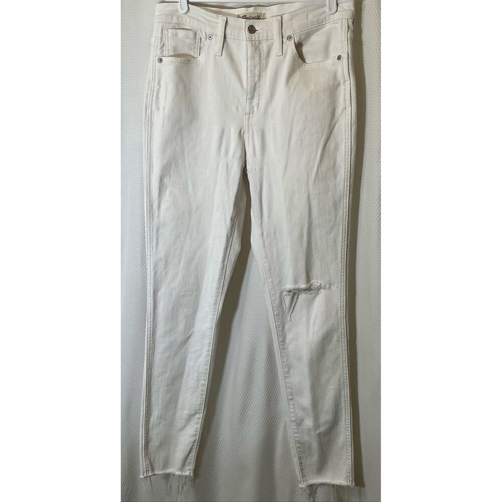 Madewell 10” High Rise Skinny Jeans Women White Stretch Denim Sz 29 M9174